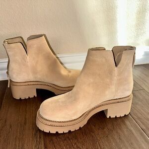 Gianni Bini Beige Suede Ankle Booties